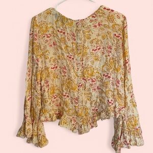 Floral Women's Top - Yellow and Red